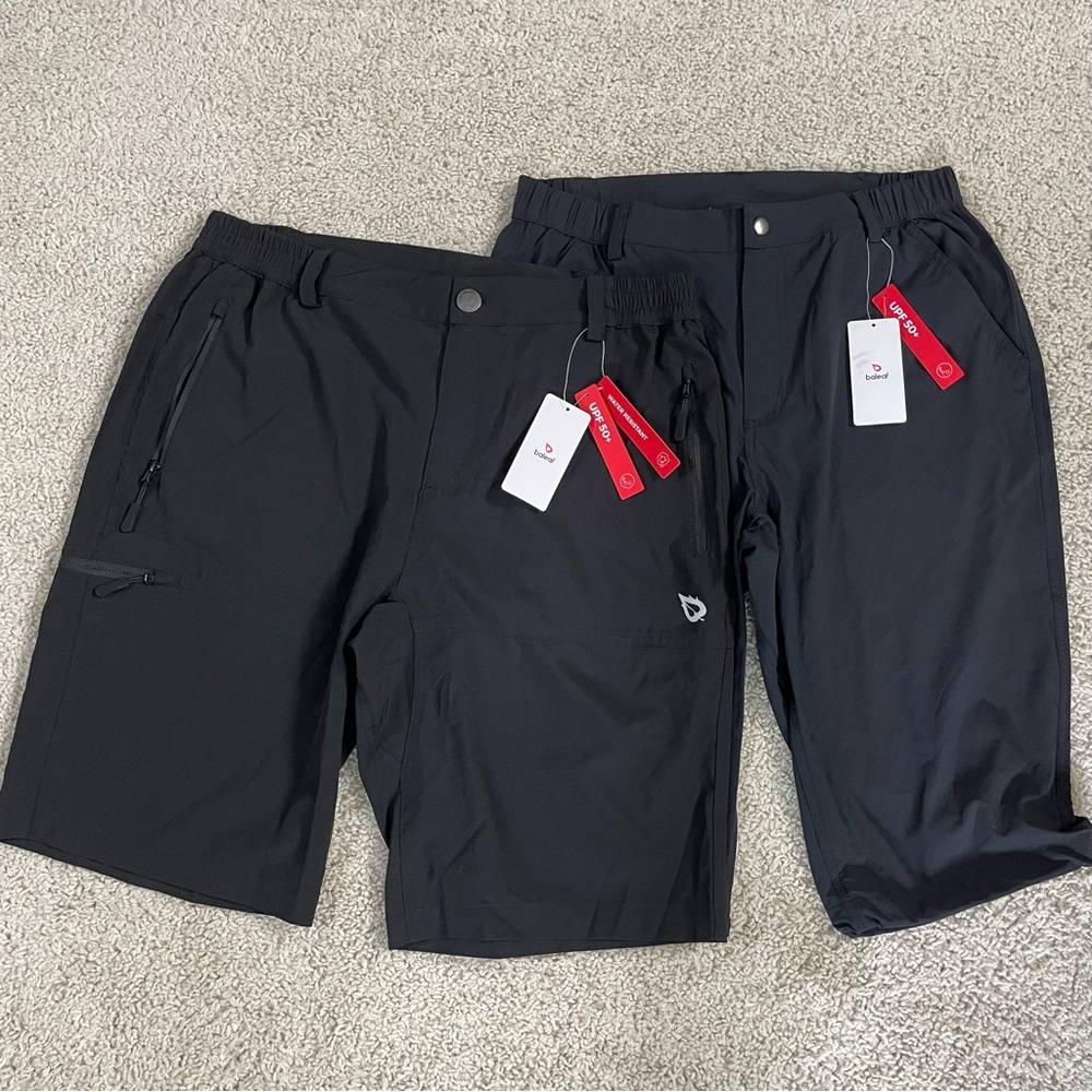NWT! 2 Pair BALEAF Black QUICK DRY Cargo CYCLING Summer ATHLETIC SHORTS   M